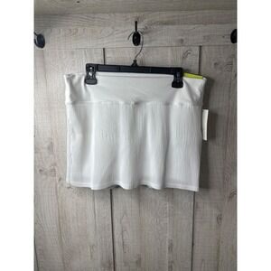 All In Motion Women L White Textured Pleated Skort w/ Inner Shorts Tennis Resort